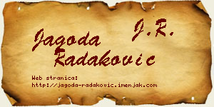Jagoda Radaković vizit kartica